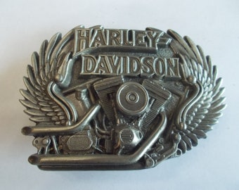 Biker~Belt Buckle~Biker~Accessory~Motorcycle Belt Buckle~Jewelry~Pewter~V-Twin~1991~Baron~Collectable~Never Used~USA