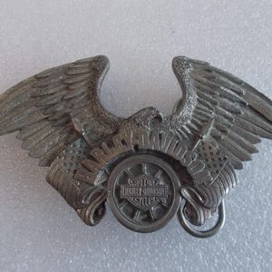 Biker~Belt Buckle~Biker~Accessory~Motorcycle Belt Buckle~Jewelry~Harley Davidson~Eagle~1997~Collectable~Very Nice~USA