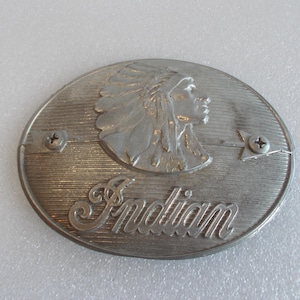 Stor ~ Vintage ~ Indian Motorcycle ~ Bältesspänne ~ Handgjord ? ~ Biker ~ Tillbehör ~ Motorcykelbältesspänne ~ Smycken ~ Samlarobjekt ~ Dekor