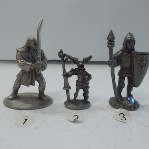 Fantasy~Pewter~Figurines~80&#39;s~90s~Collectable~Crystal Ball~Warrior~Knight~SIGNED~Your Choice~L