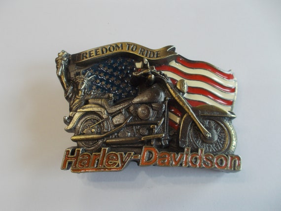 Biker~Belt Buckle~Genuine~1991~Baron~"Freedom to … - image 1