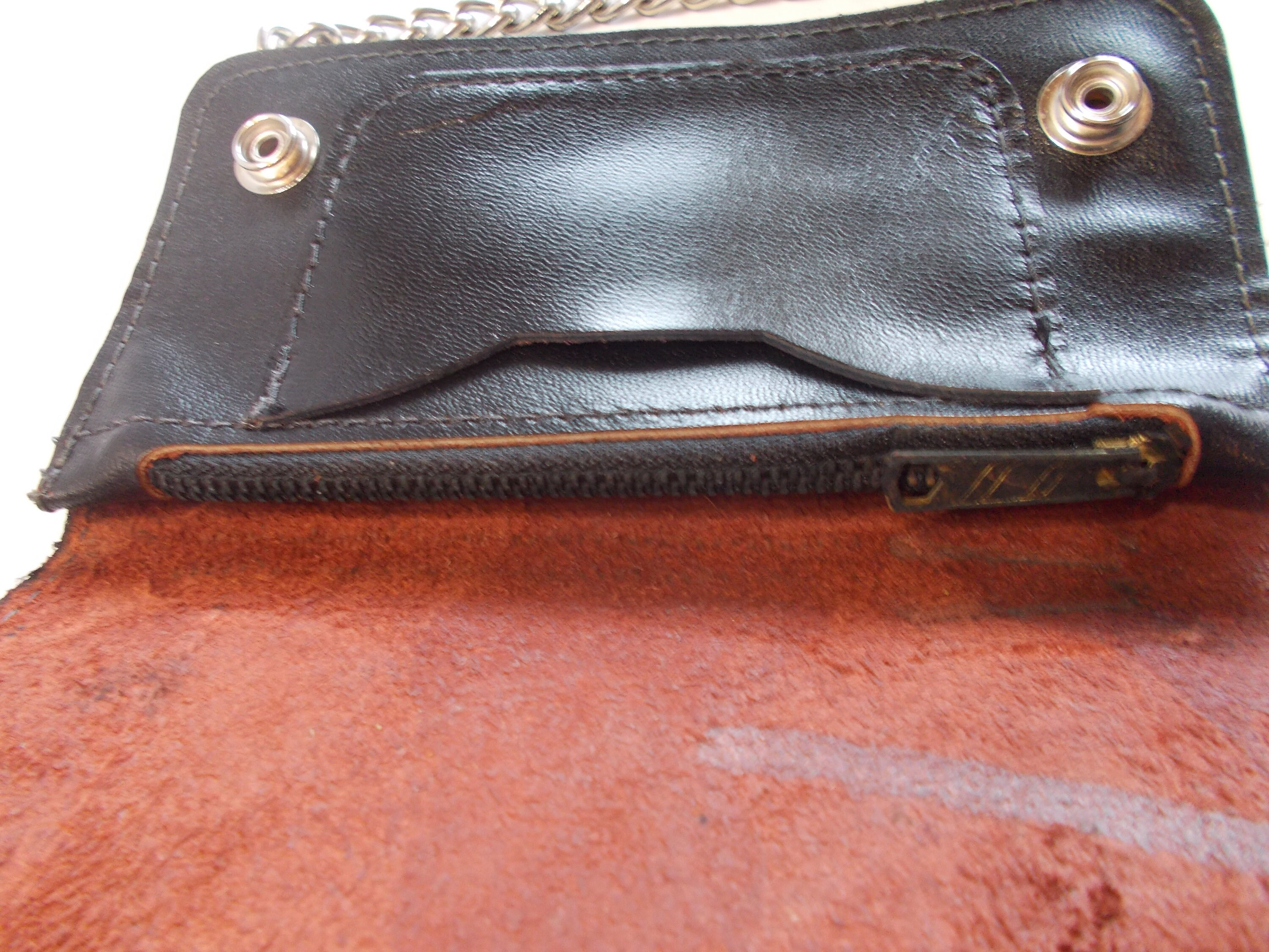 Vintage~leather~biker Chain~wallet~old~70's~stock~6