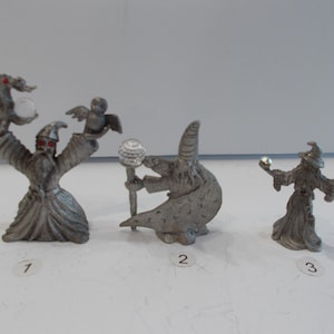 Fantasy~Pewter~Figurines~80s-90&#39;s~Collectable~Dragon~Wizard~etc.~Crystal Ball~Red Eyes~Signed~Your Choice~C