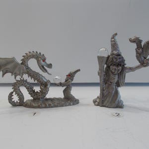 Fantasy~Pewter~Figurines~80s~Collectable~Dragon~Wizard~etc.~Crystal Ball~Red Eyes~Signed~Your Choice~A