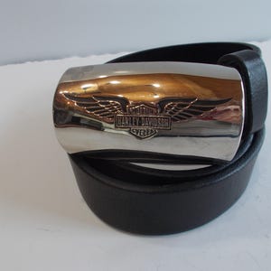 Harley Davidson~Belt Buckle + Leather Belt~1997~Biker~Accessory~Motorcycle~Belt Buckle~Jewelry