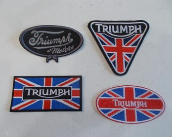 TRIUMPH~Motorcycle~Patch~Embroidered~Biker~Accessory~Badge~Jacket~Vest~Patch~Triumph Motors~Your Choice~Gift