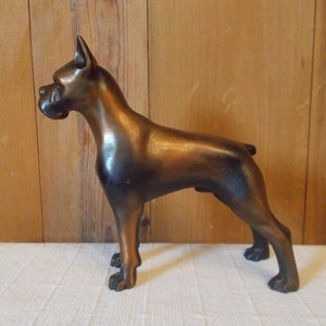 Outstanding~Vintage / Antique~Boxer~Dog~Figurine~Bronze~Metal~Dog~7 1/2&quot; Tall~Beautiful