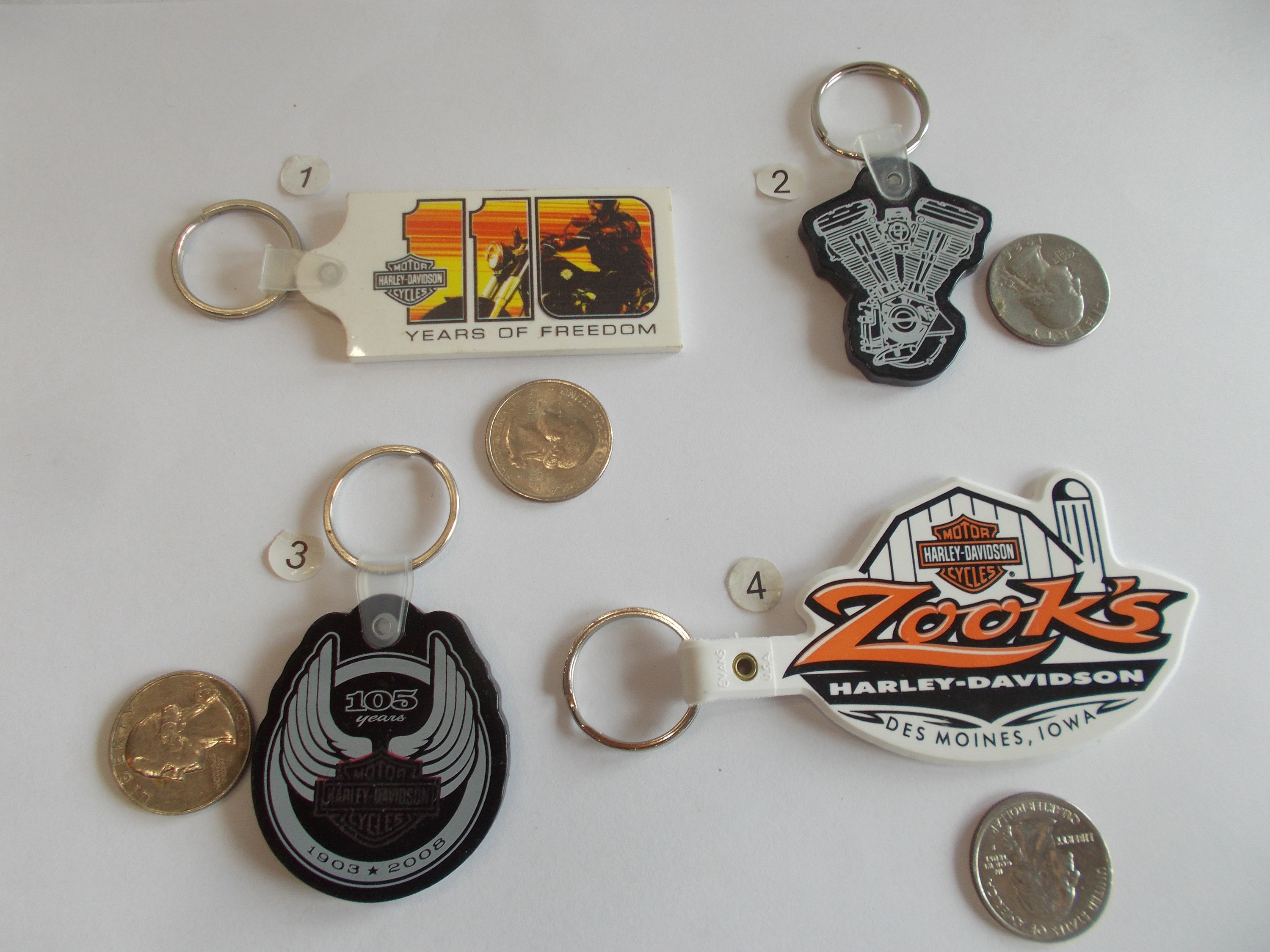 Vintage~biker~keychain~keyring~rubber~dealer~motorcycle