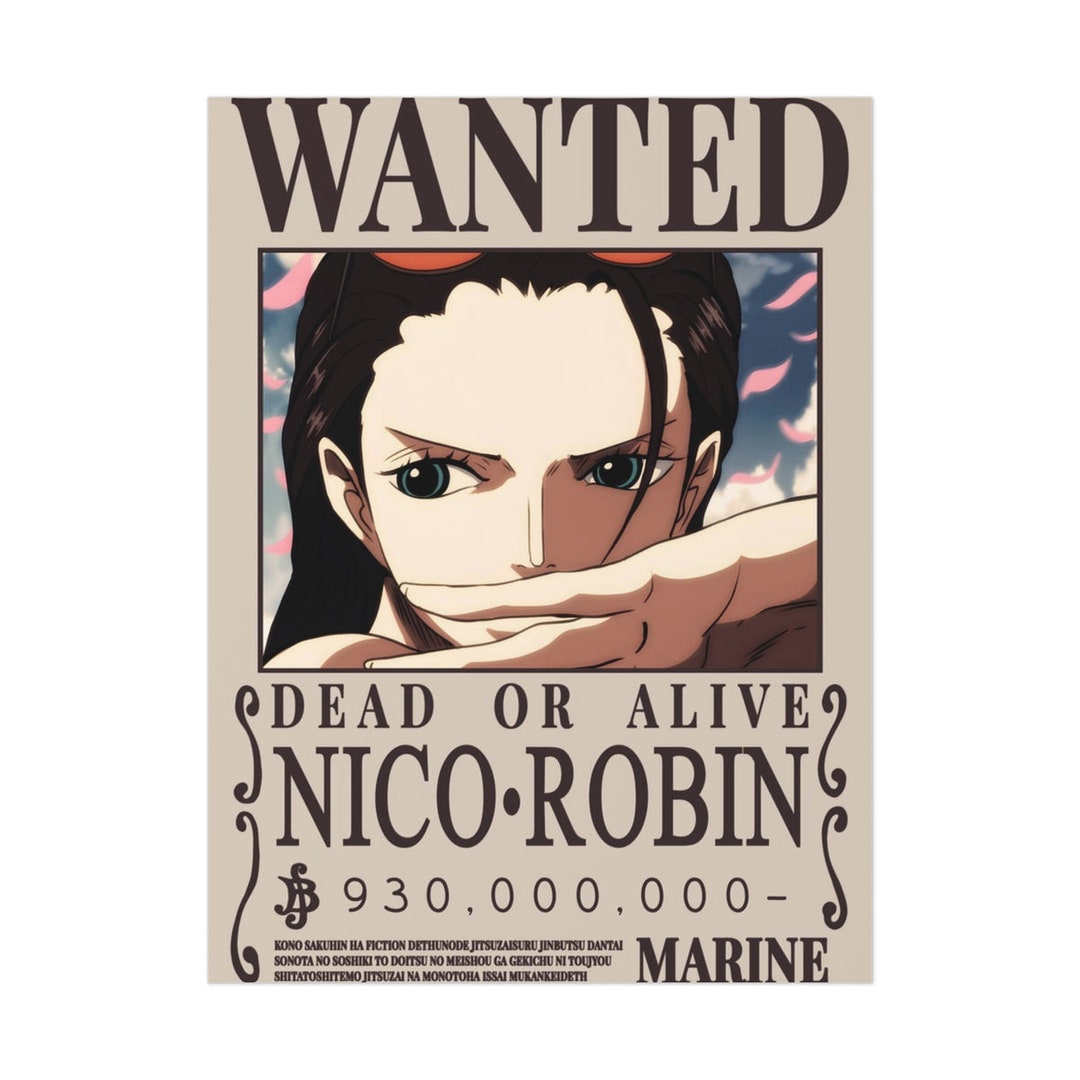 Nico Robin Wanted Poster One Piece Etsy Nico Robin Wanted Poster One Piece Etsy