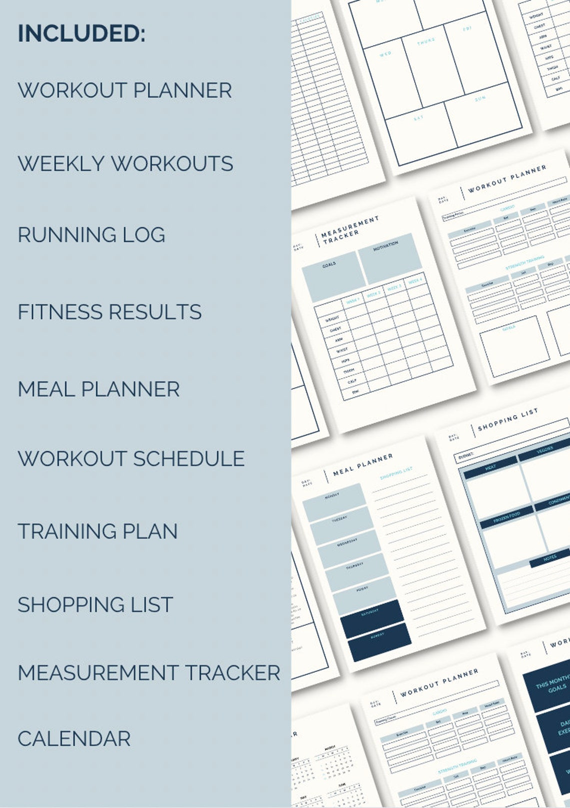 Fitness Journal Printable | Meal Planner | Marathon Training | Running ...