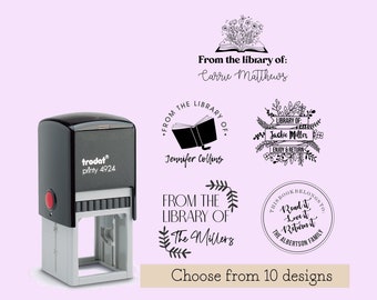 Personalized Book Stamp | Self Inking Library Stamp | Custom Book Stamp  | Bookplate Stamp | From the Library of | Custom Stamp | Book lover