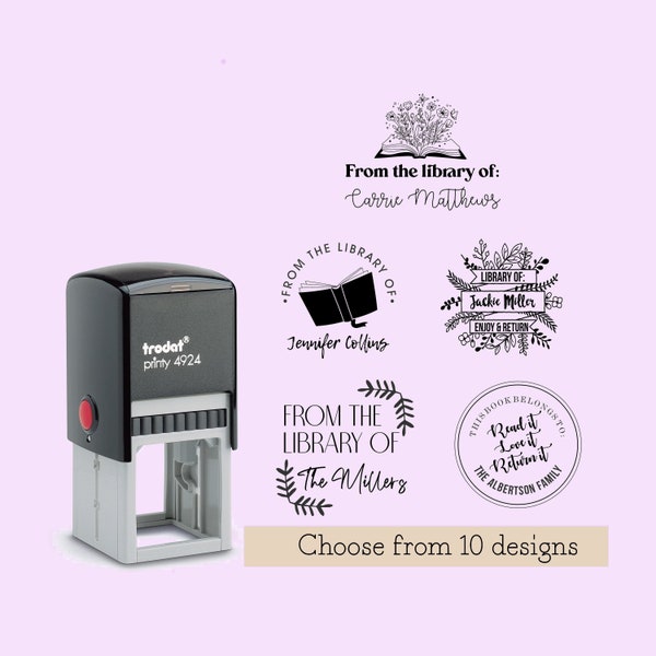 Personalized Book Stamps Etsy