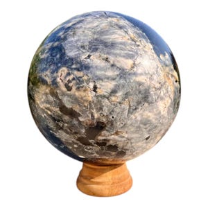 Esfera grande de turmalina negra de 185 mm, piedra fascinante/curativa, esfera vibratoria metafísica.