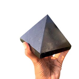 Large 110MM Black Tourmaline Stone Pyramid | Metaphysical Healing Chakra Pyramid