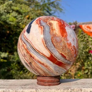 150 MM Fancy Jasper Sphere Natural Crystal Healing Spiritual Gemstone Ball Chakra Balancing Metaphysical Meditation Home Energy Gift