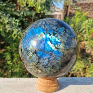 160 MM Natural Labradorite Sphere ,Quartz Crystal Ball, Crystal Collection,Large crystal Sphere, Crystal gift.