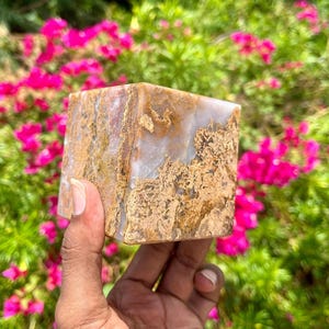 Cubo di diaspro marrone da 75 mm, cristallo di rocca, pietra preziosa per l'equilibrio dei chakra, aiuto per la meditazione, sollievo spirituale