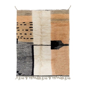 Bohemian Moroccan Style Area Rug - A Kaleidoscope of Color and Culture-berber rug-natural wool rug-area rug-6.2x8.4 ft-handmade rug-rugs