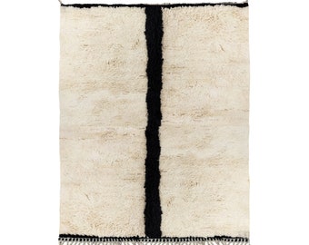Handwoven Wool Berber Rug - Authentic Moroccan Style Area Rug for Home Decor-area rug-6.3x9.5 ft-natural wool rug-berber rug