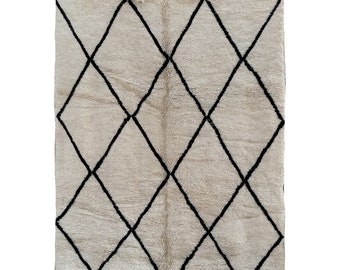 Bohemian Moroccan Style Rug | Vibrant and Unique Home Decor Rug-berber rug-area rug-natural wool rug-6.6x10.5 ft-soft natural wool rug