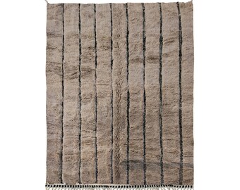 Handcrafted rug-Wool Berber Rug – Moroccan Berberrug -6.8x9.5 ft-soft wool rug-moroccan carpet-natural wool rug