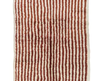 Moroccan Berber - Handwoven Wool Berber Rug - Authentic Moroccan Style-beni Mrirt rug-natural wool rug-3.6x5.9 ft-natural wool area rug