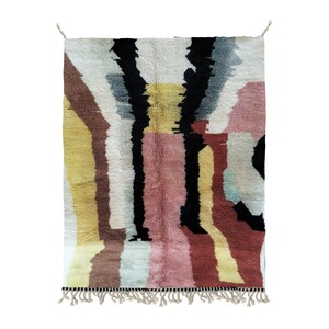 colorful Bohemian Moroccan Style Area Rug - Vibrant Elegance for Your Space-moroccan rug-handmade berber rug-natural wool rug-6x9.8 ft