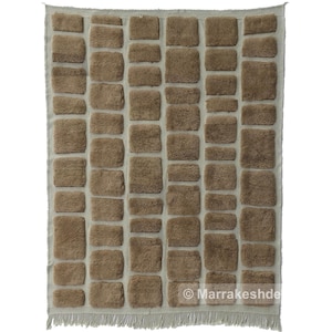 Handmade Moroccan Rug in Authentic Beni Mrirt Style with Genuine Wool, Area Rug, Berber Tapis, and Teppich
