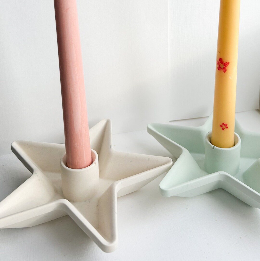 Star Shaped Candle Stick Holder Handmade Custom Colour Celestial
