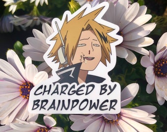sticker &quot;charged by brainpower&quot;