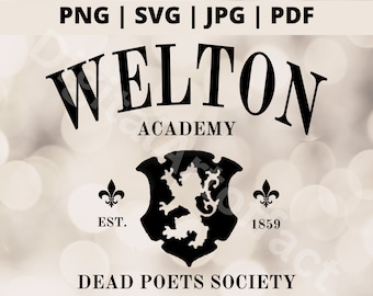 Dead Poets Society svg, Welton Academy png, Poet Svg, Literatura png, archivos Svg literarios para Cricut, Bookish Bookworm, Book Lover Writer