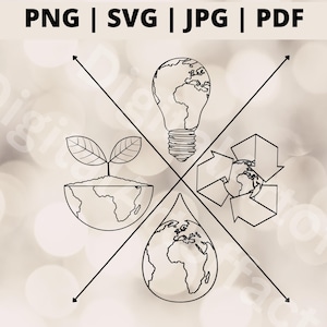 Día de la Tierra Svg, Salvemos el planeta, Conciencia de la Tierra Png, Madre Tierra Cambio climático, Salvemos la Tierra Archivos Svg para Cricut