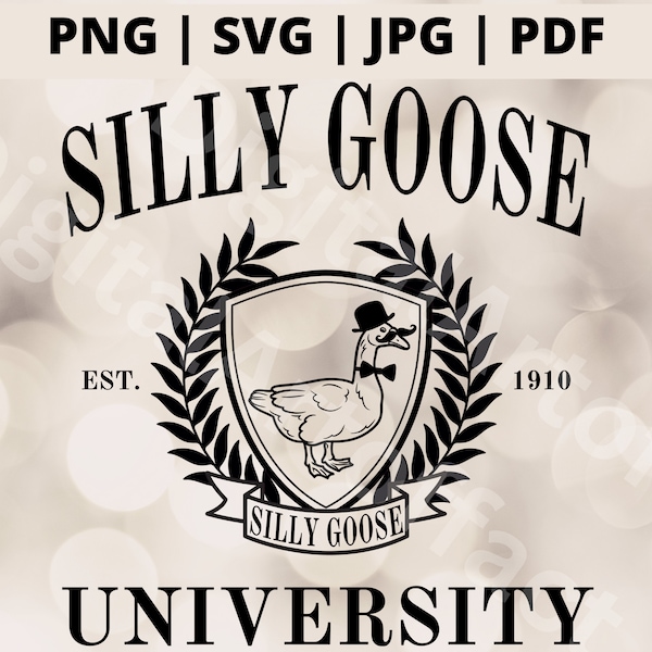 Silly Goose University Png, Silly Goose Svg, Funny Goose Png, Funny Bird Animal Svg files for Cricut