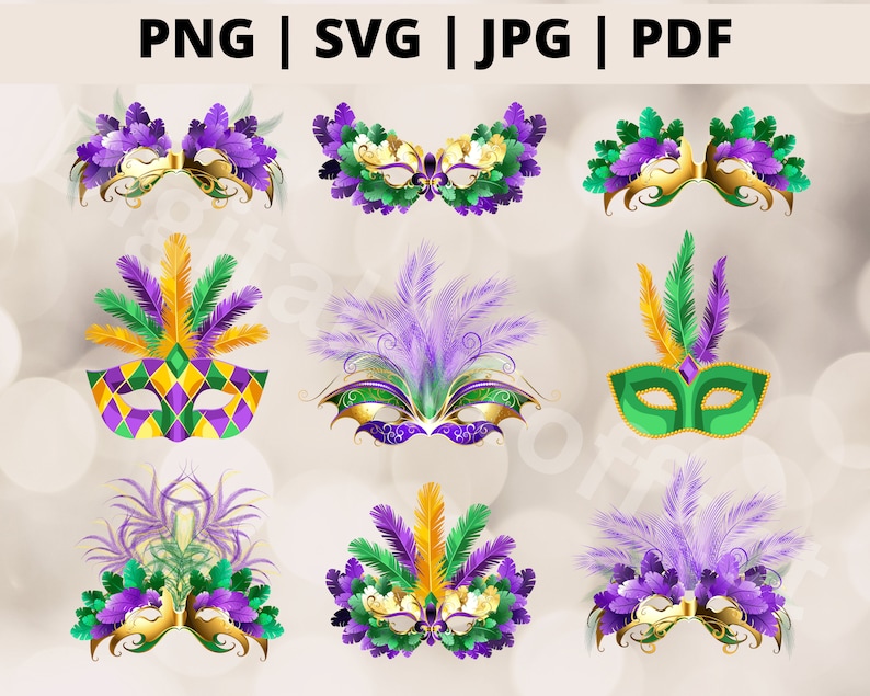 mardi gras masks svg