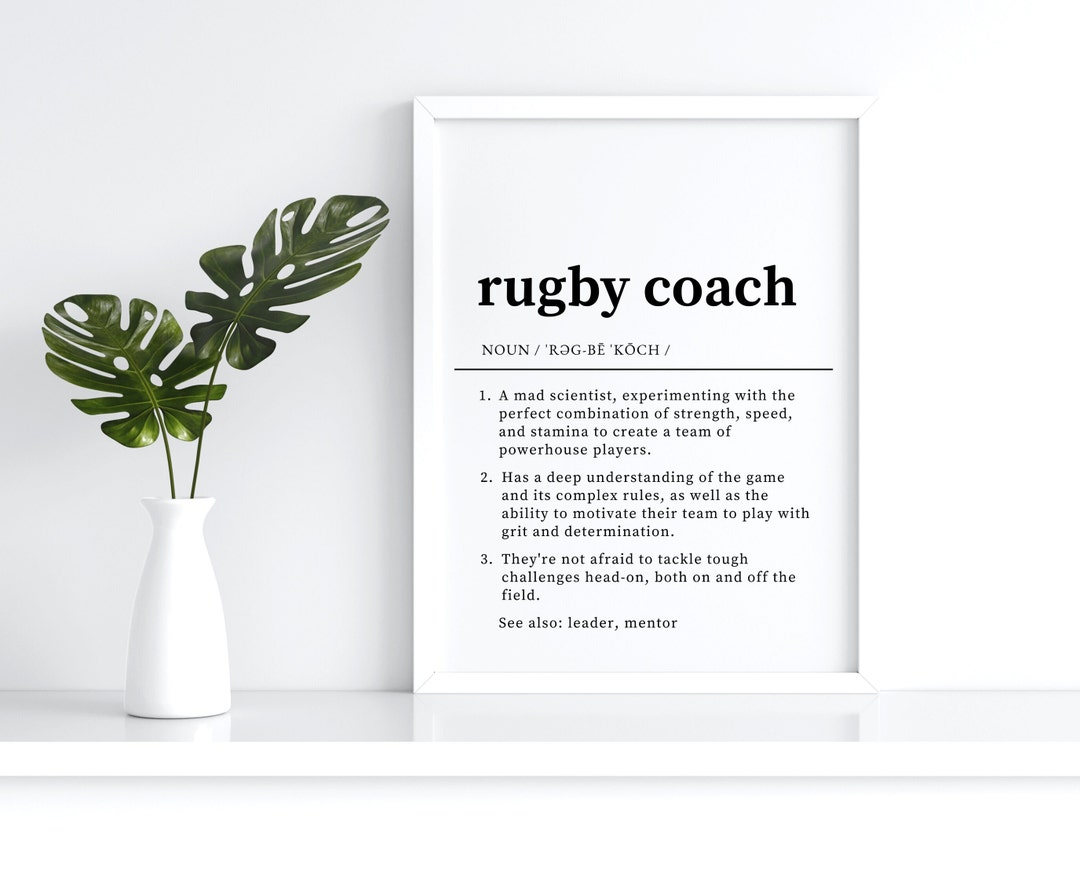 Thanks Coach Rugby Funny Rugby Coach Gift Definition Wall Decor, Coach Appreciation, Coach ...