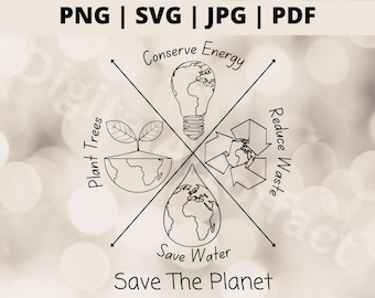 Earth Day Svg, Save the Planet, Earth Awareness Png, Mother Earth Climate Change, Save The Earth Svg files for Cricut