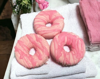 Raspberry Jam Bath Bomb| Donut| Natural Ingredients| Cocoa Butter Frosting