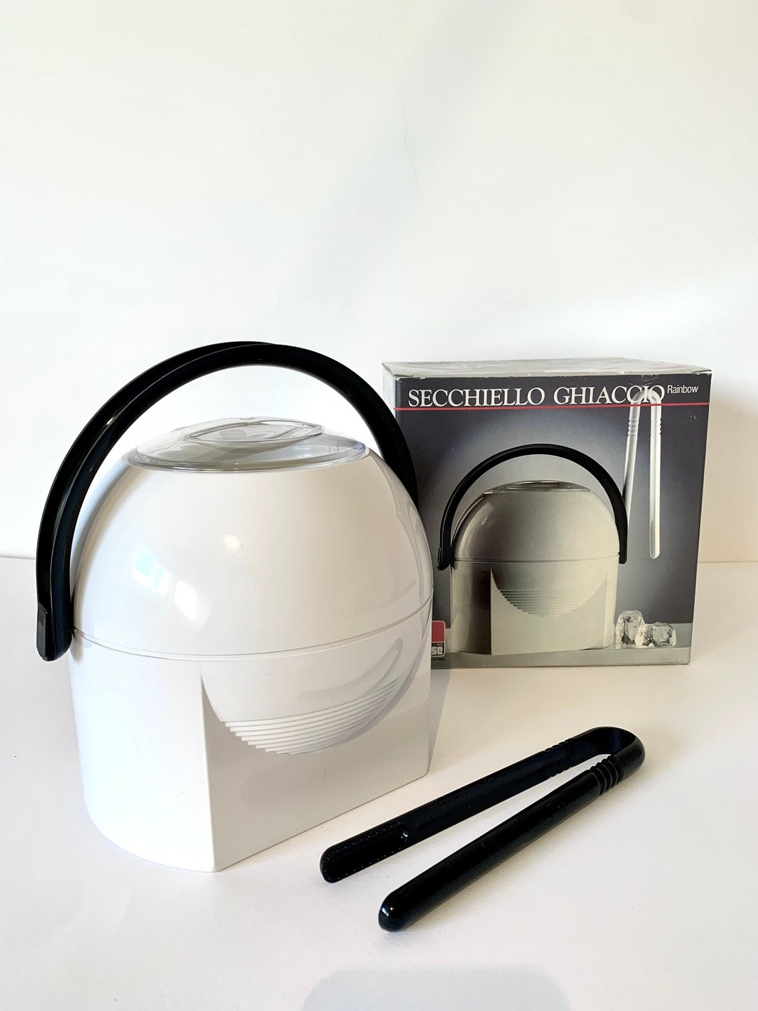 NEW in Boxvintage Ice Bucket rainbow by Biesse. Retro Design Made in