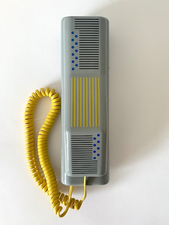 Vintage Swatch TWIN Phone: 1980s Memphis Design Decor still Working