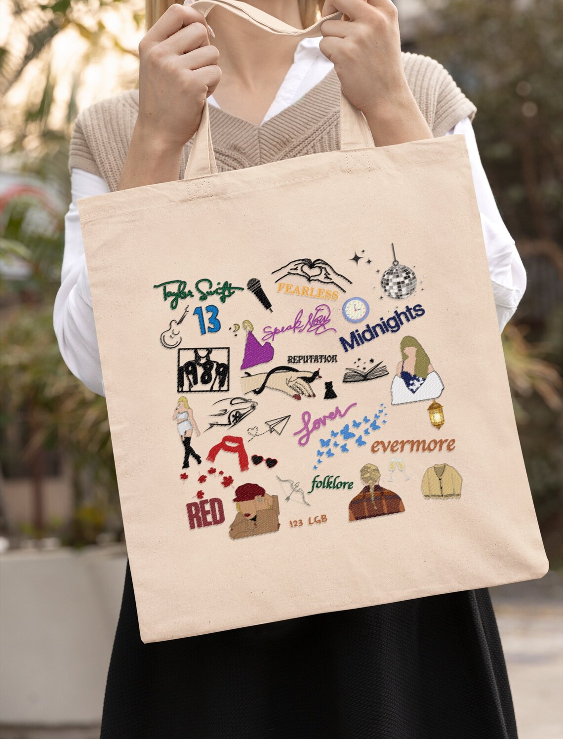 The Eras Tour 2023 Stickers Tote Bag Eras Tour Tote Bag Etsy