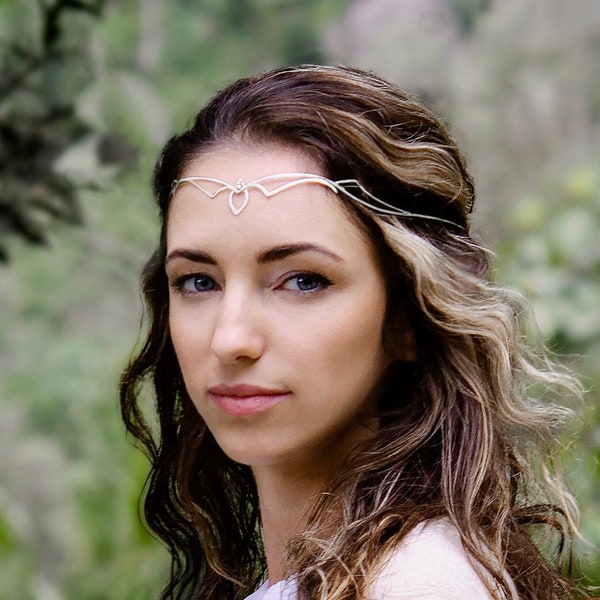 Silver tiara  Ariel - Elven bridal circlet - Wedding headpiece - Elvish style diadem - Medieval crown - Renaissance diadem - Fairy princess