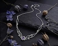 Silver Jasmine Necklace with Amethyst, Elven Bridal Jewelry product logo