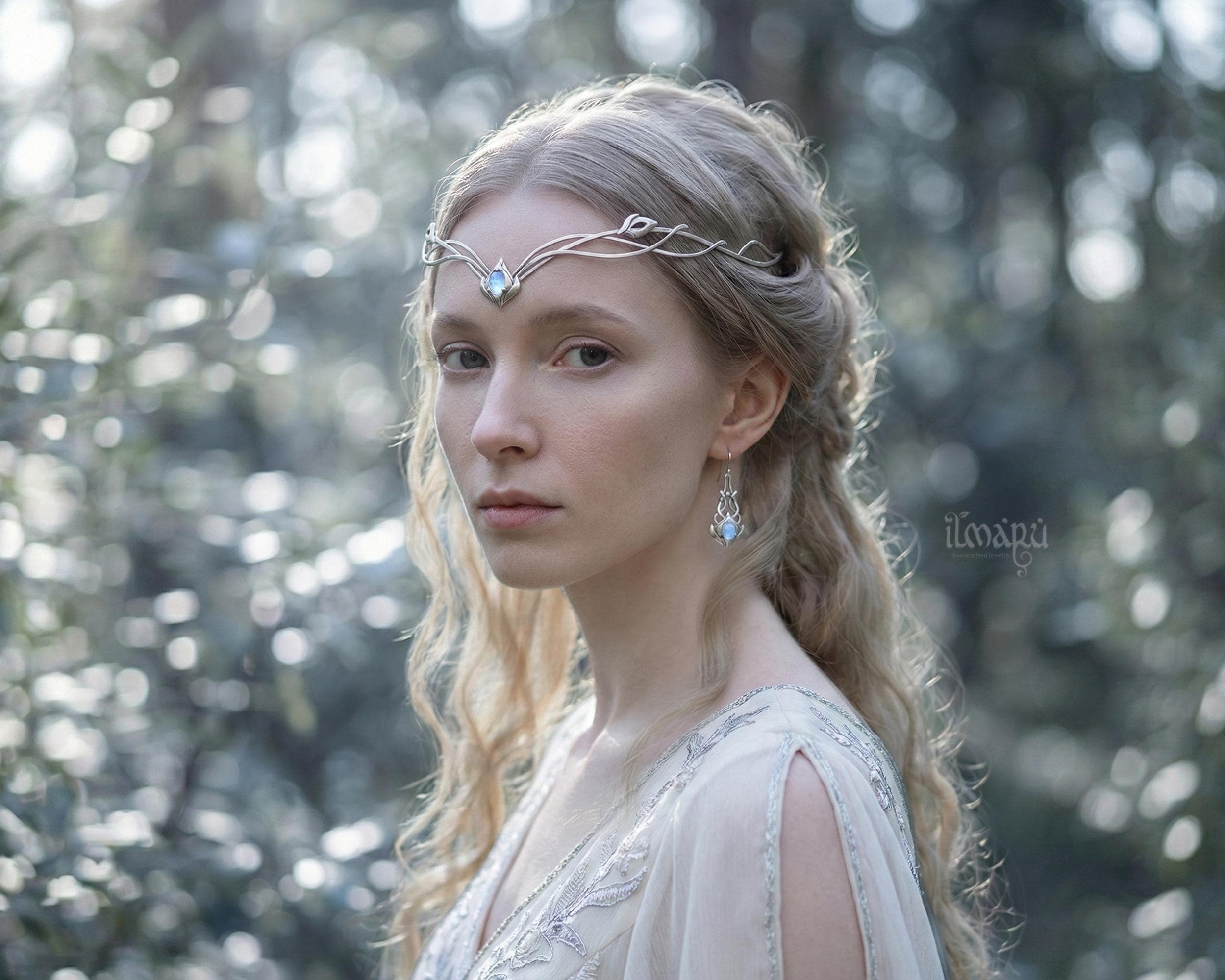 Sterling Silver Elven Tiara Moonica – Bridal Wedding Circlet  display picture 1