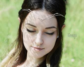 Silver elvish tiara Martlet - wire wrap celtic circlet - wedding hair accessory - elven diadem - bridal headpiece - fairy princess tiara