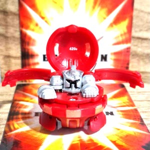 Bakugan Vintage Toy - Pyrus Hammer Gorem [Choose G Power] + Card - Battle Brawlers