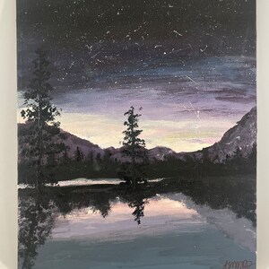 Original Acrylic Landscape Painting ---Purple Night