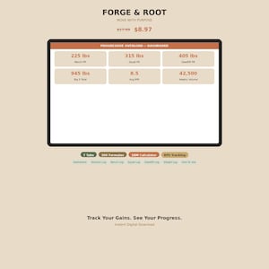 Progressive Overload Tracker-spreadsheet: sportschoollogboek, PR's gewichtheffen (Google Spreadsheets)
