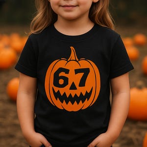 Halloween 67 T-shirt | Jack O'Lantern 67 Design | Pumpa 67 SVG | Rolig Halloween-tröja för barn | Six Seven Clipart | 67 Holiday Shirt Digital