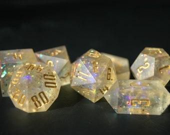 Golden Hour | 8 Piece Polyhedral Dice Set | Dungeons and Dragons