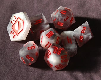 Vengeful Storm | 8 Piece Polyhedral Dice Set | Dungeons and Dragons
